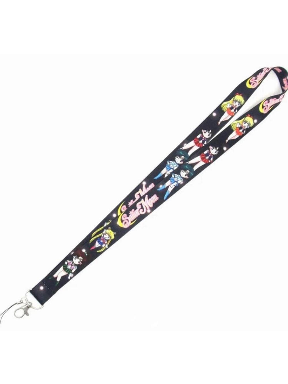 Sailor Moon Lanyard Keychain Badge ID Card Key Holder Mars Jupiter Mercury Venus